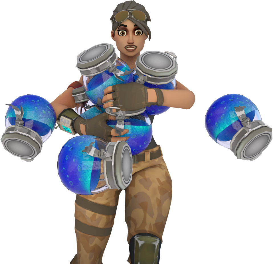 Fortnite Character With Shield Potions PNG