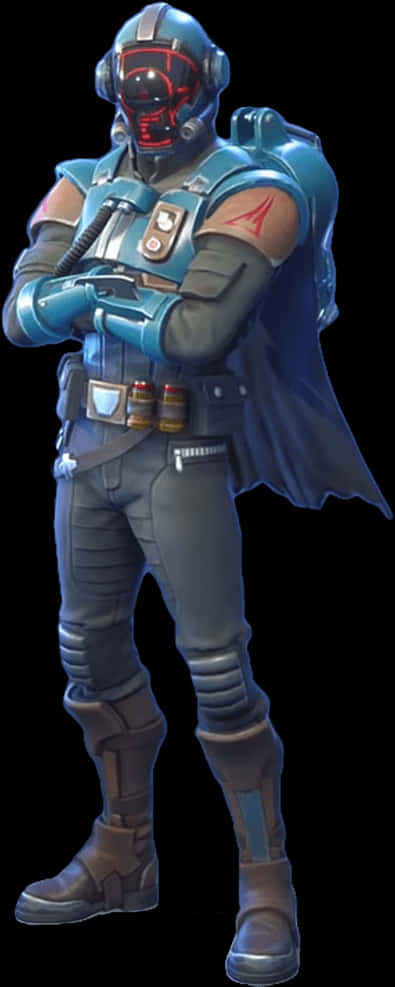 Fortnite Characterwith Red Visor PNG