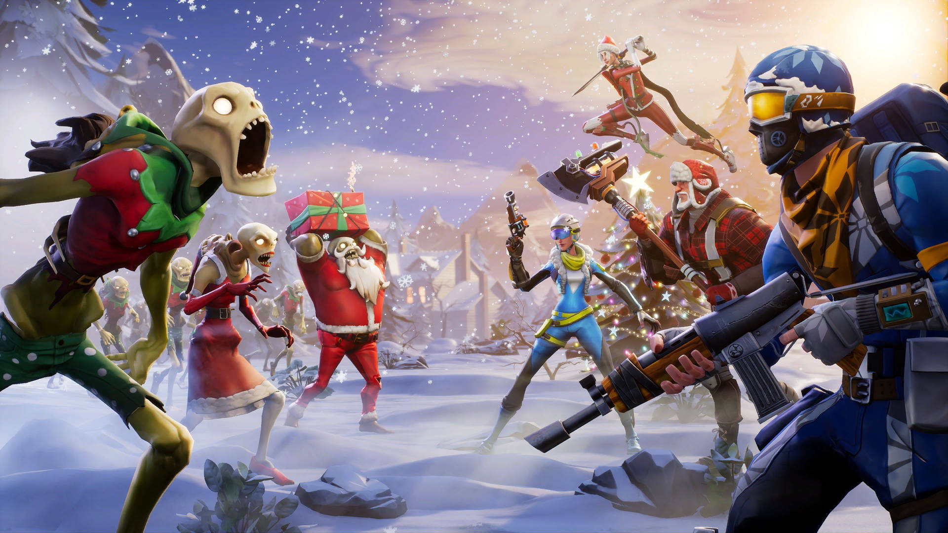 Survive the Holidays with Fortnite Save the World Wallpaper