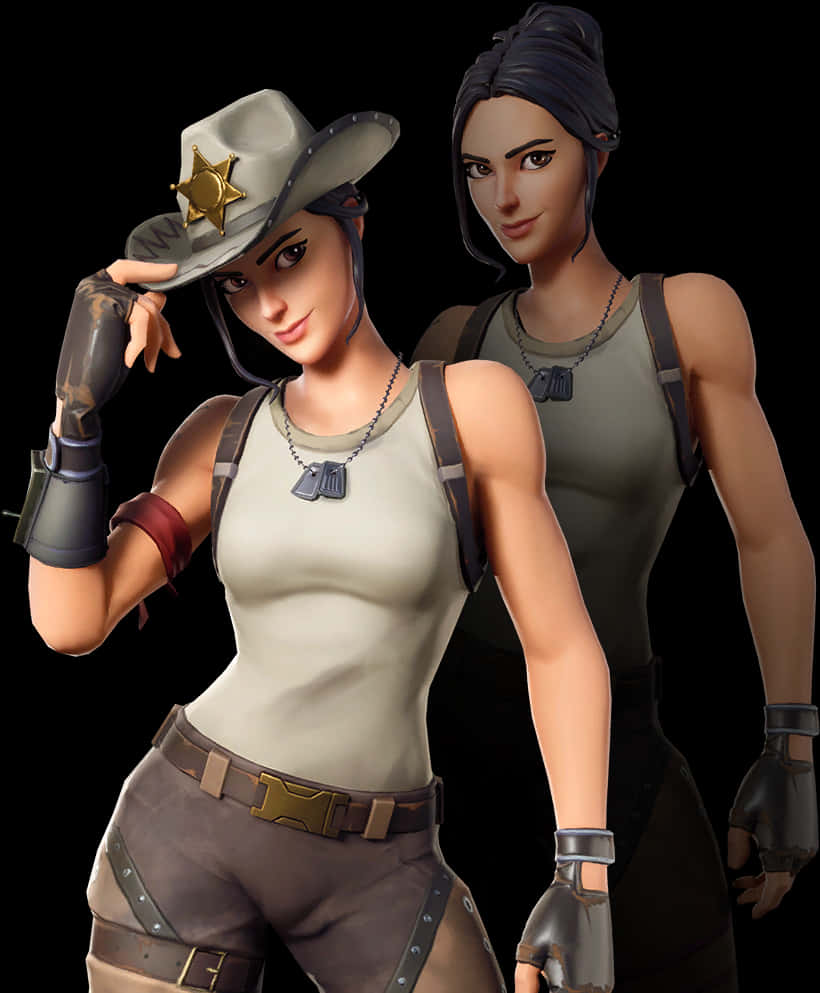 Fortnite Cowgirl Character Pose PNG