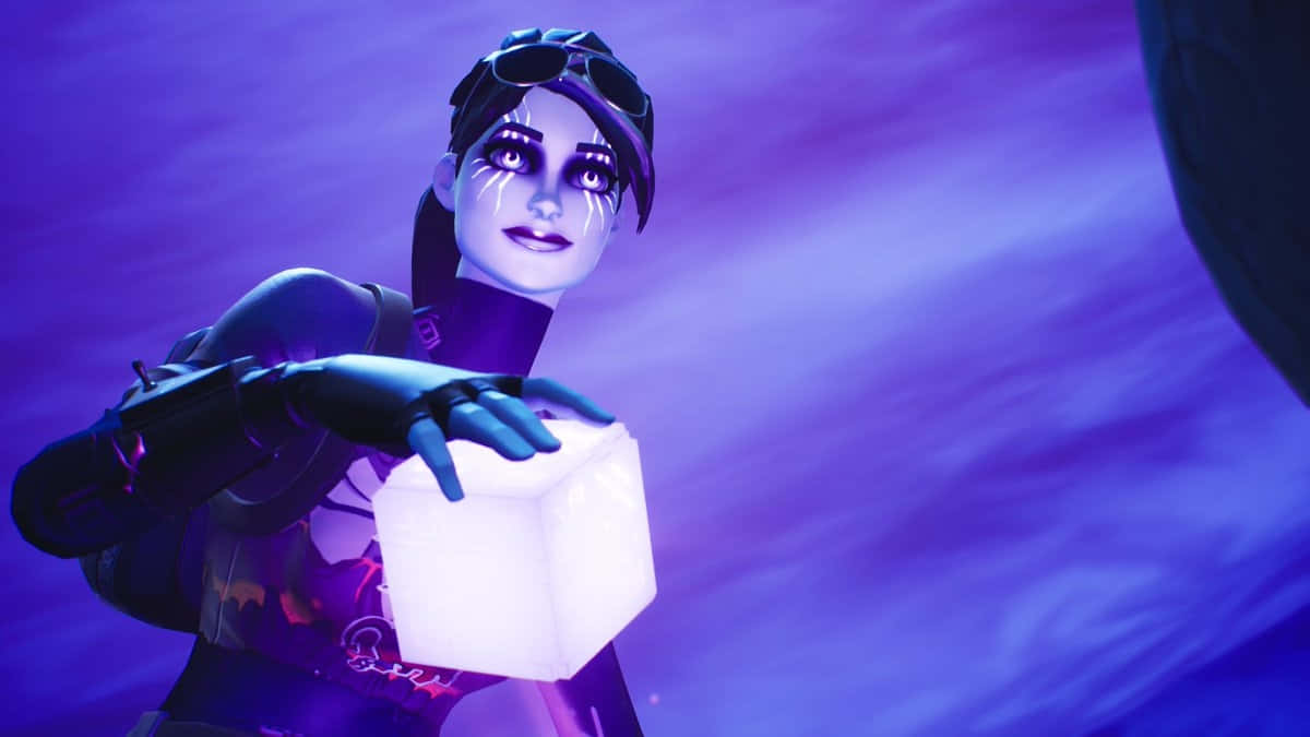 Fortnite Dark Bomber Holding Cube Wallpaper