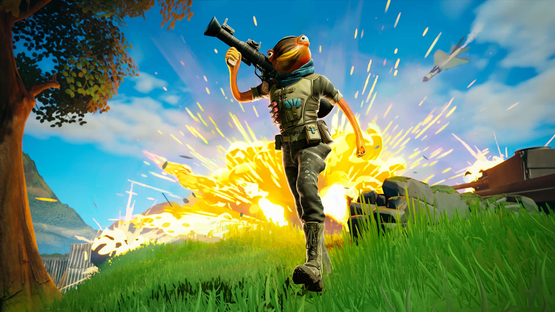 Fortnite Explosive Action H D Wallpaper