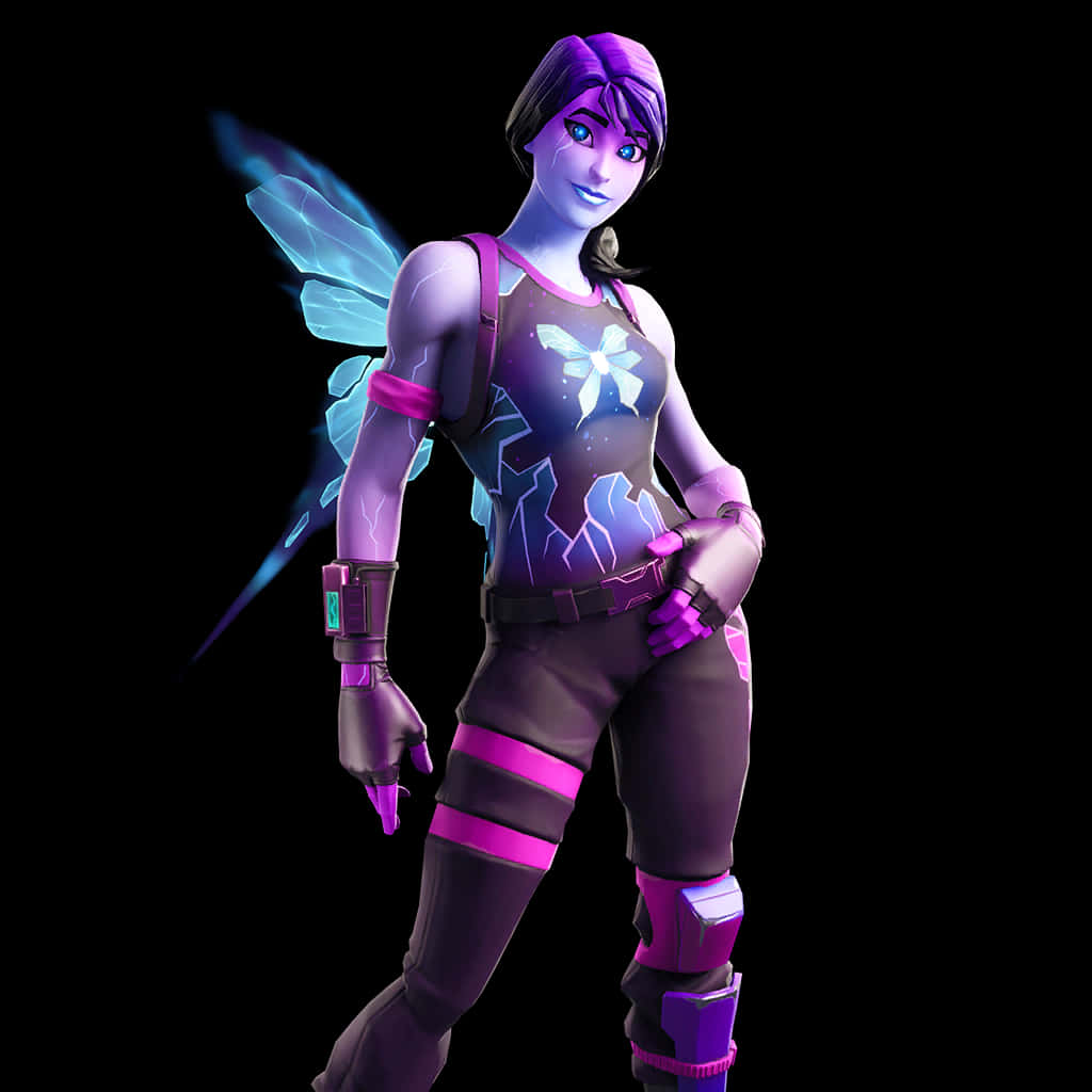 Fortnite Female Skinwith Butterfly Design PNG