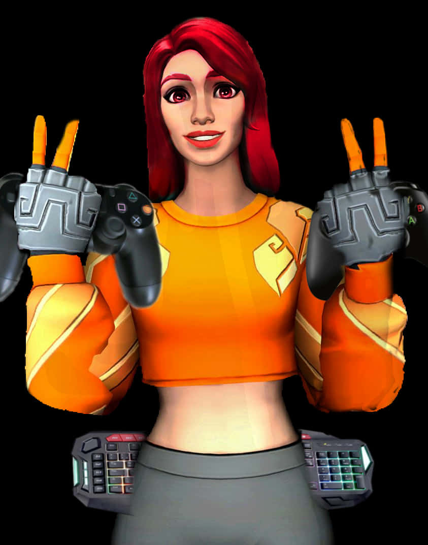 Fortnite Gamer Girl Character Pose PNG