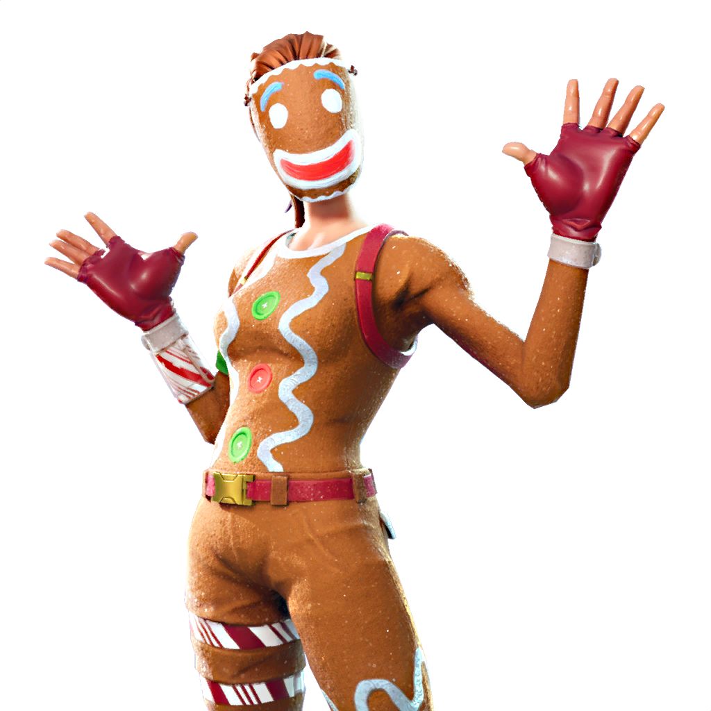 Fortnite Gingerbread Skin Waving PNG