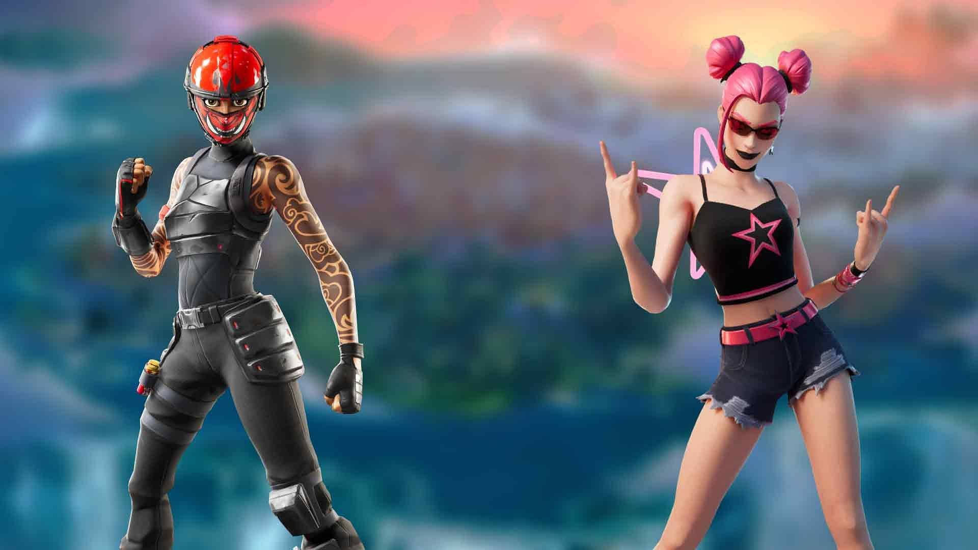 Surf Witch And Manic Fortnite Girl Skins Wallpaper