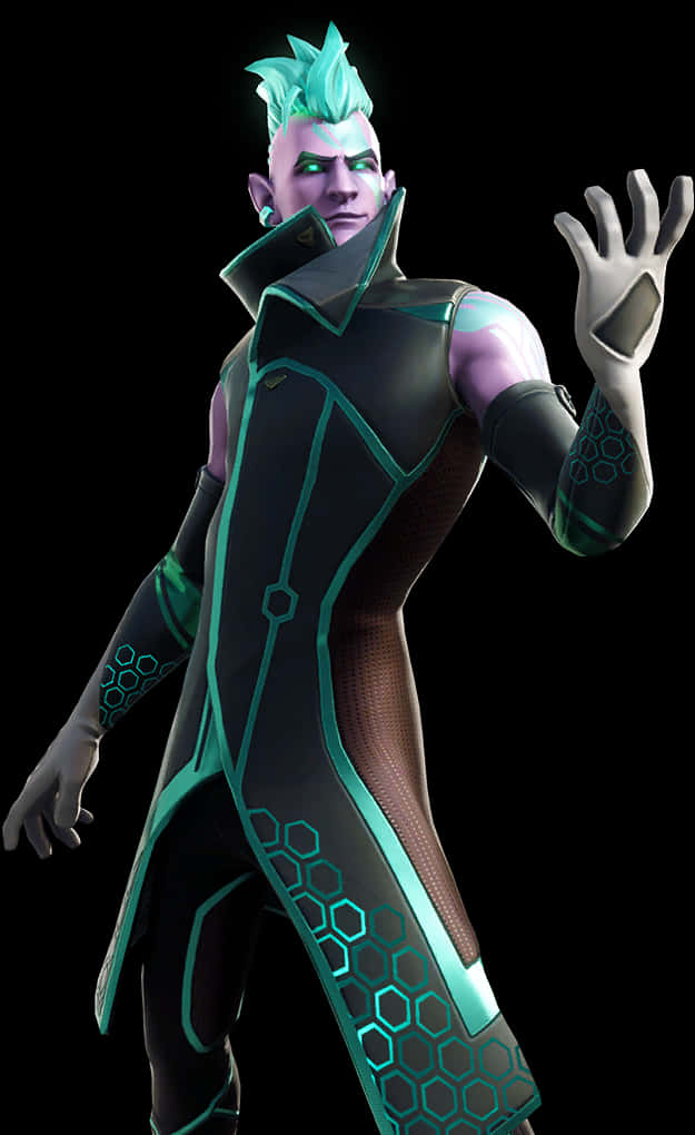 Fortnite Green Haired Character Pose PNG