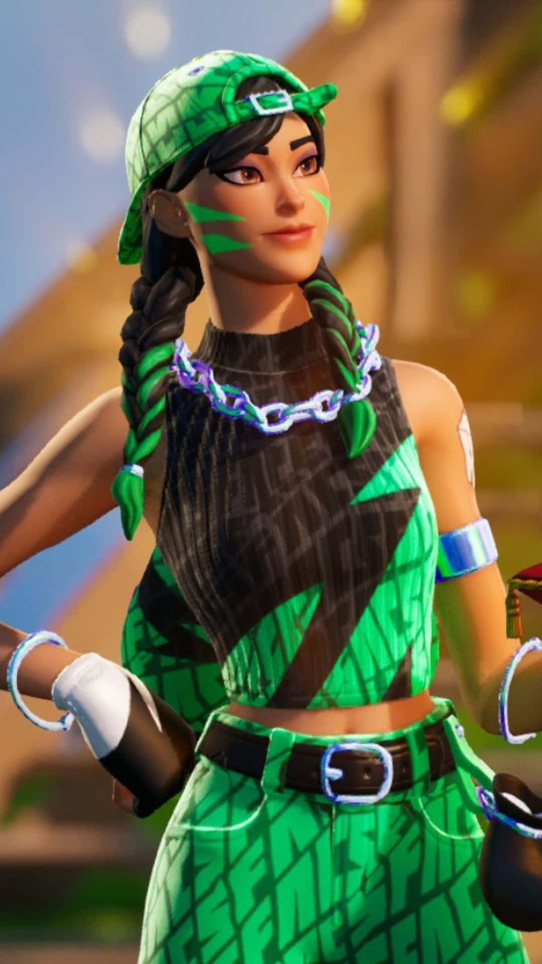 Fortnite Green Outfit Character Wallpaper
