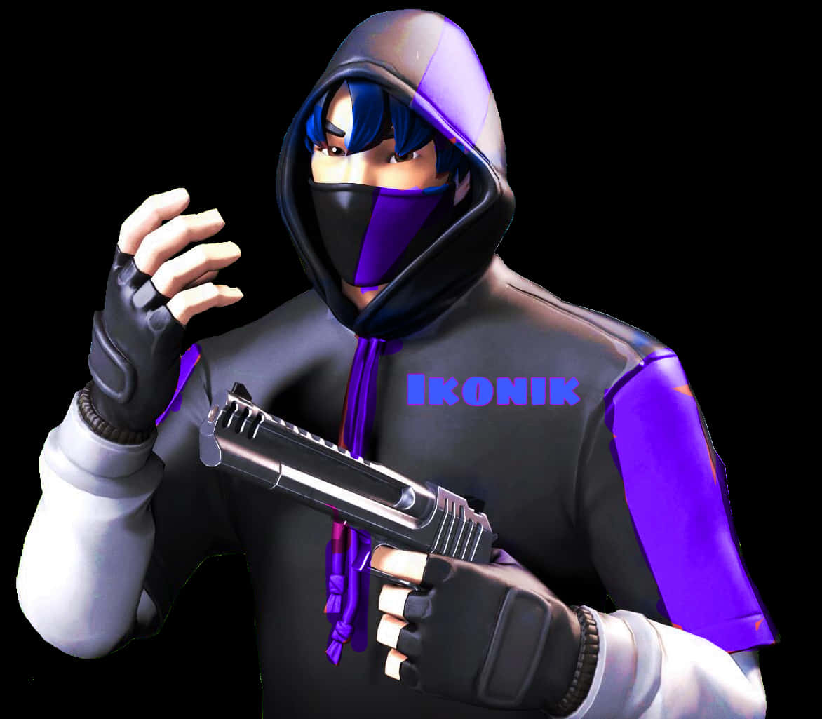 'Own the legendary Ikonik Outfit with the Fortnite Ikonik Skin!' Wallpaper