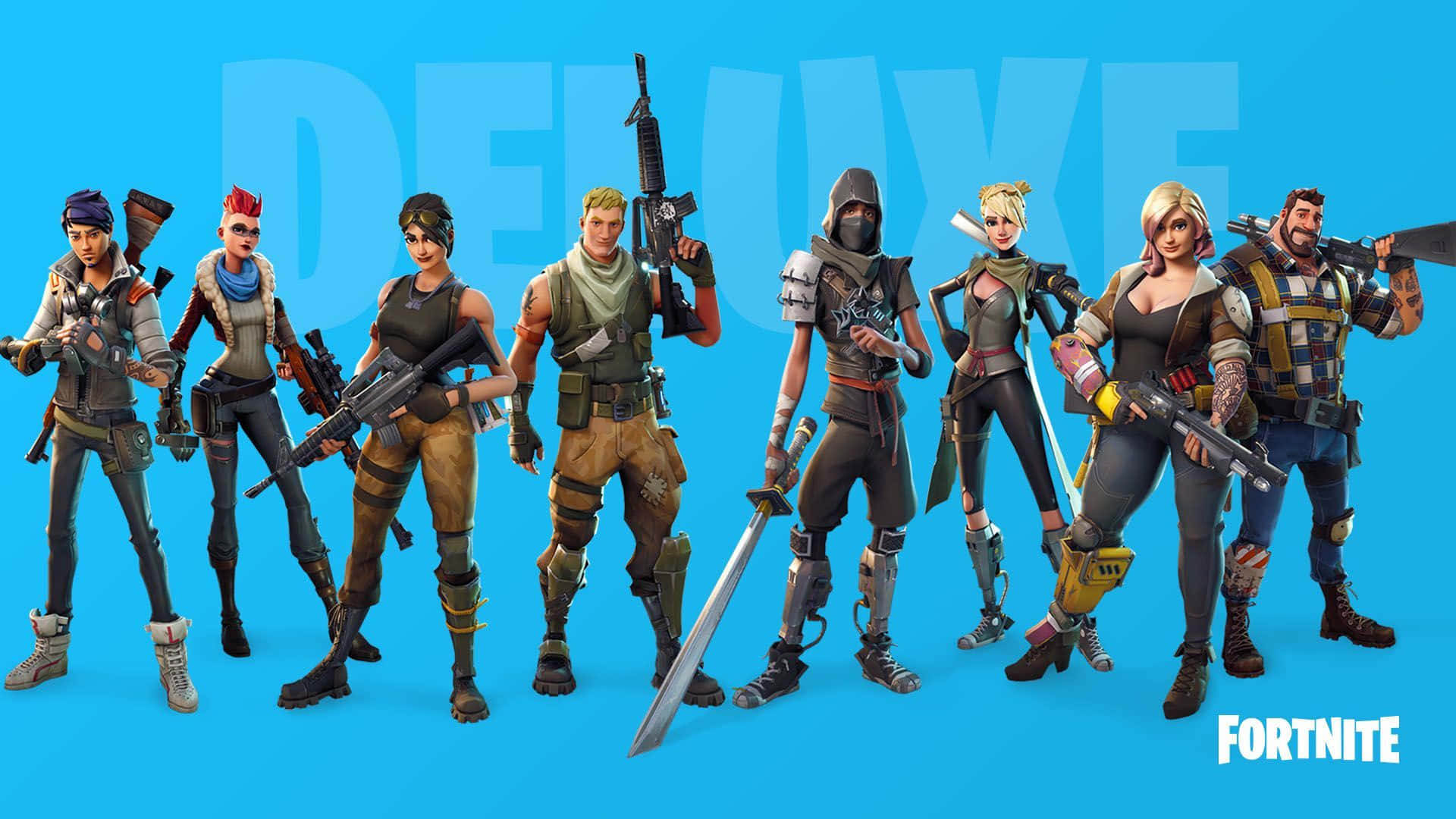 Player Ready for Action in Fortnite Game on Laptop Wallpaper