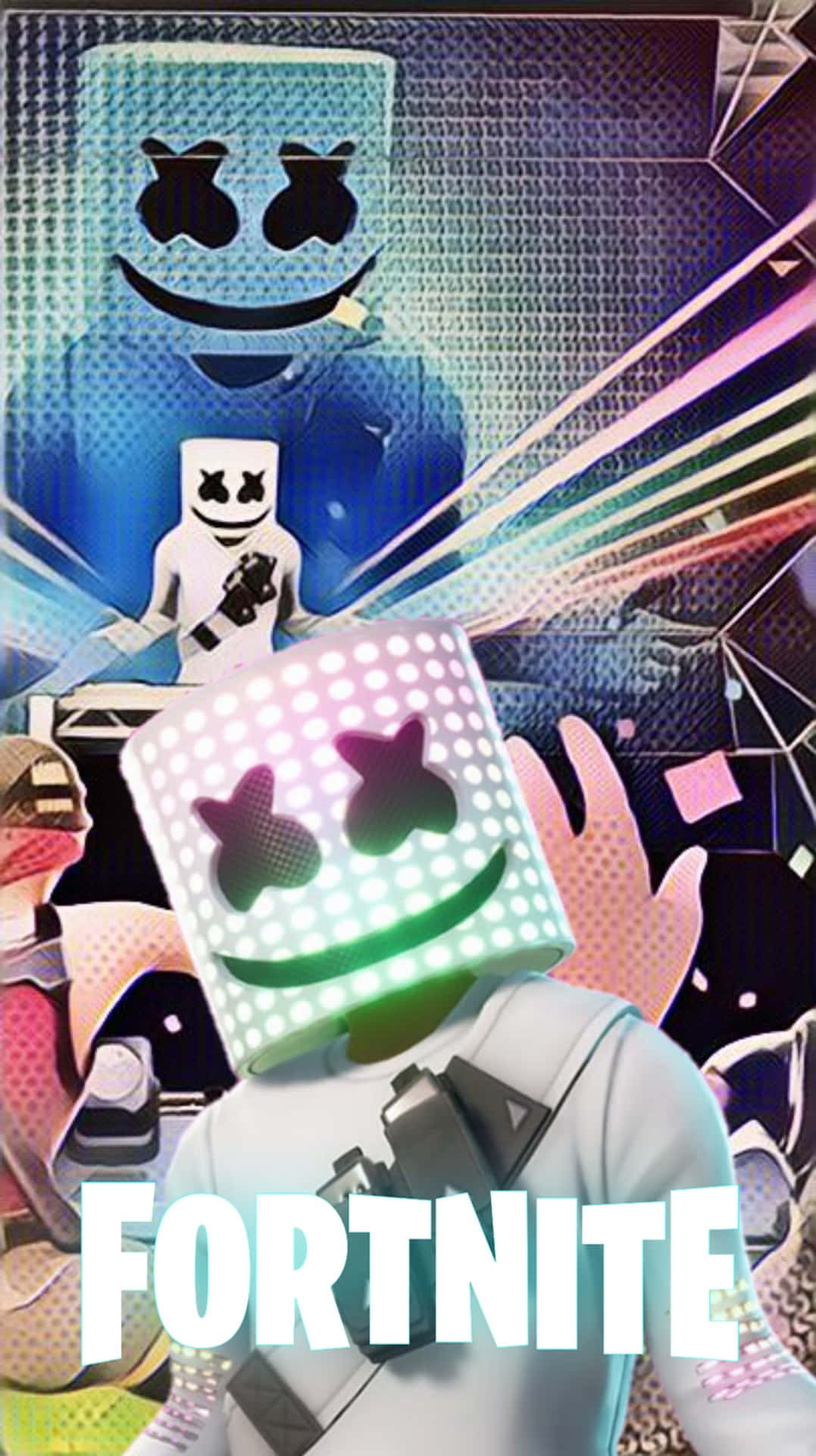 Marshmello deltager Fortnite-spillere i den virtuelle verden af kamp. Wallpaper
