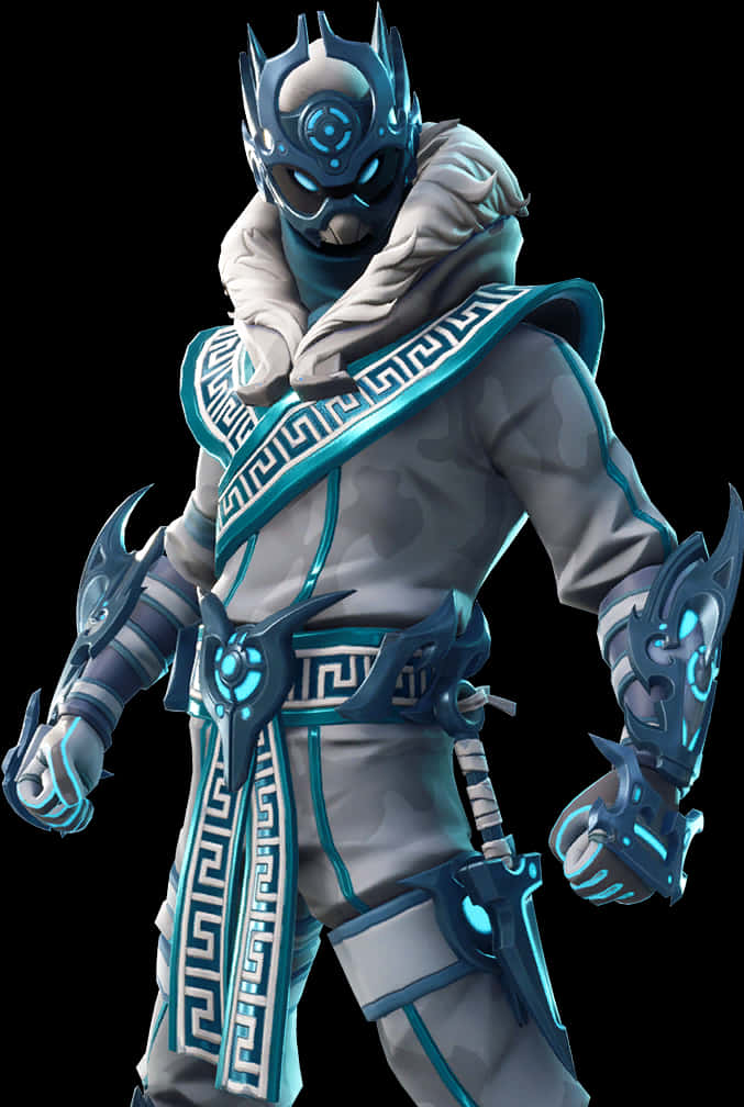 Download Fortnite Ninja Outfit Blue Glow | Wallpapers.com