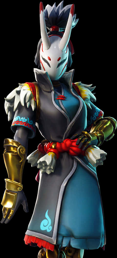 Download Fortnite Oni Skin Character | Wallpapers.com