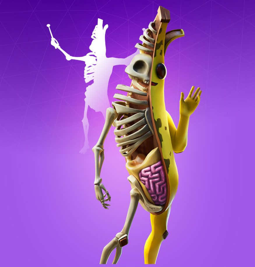 Fortnite character Peely smiles with a cheeky expression Wallpaper