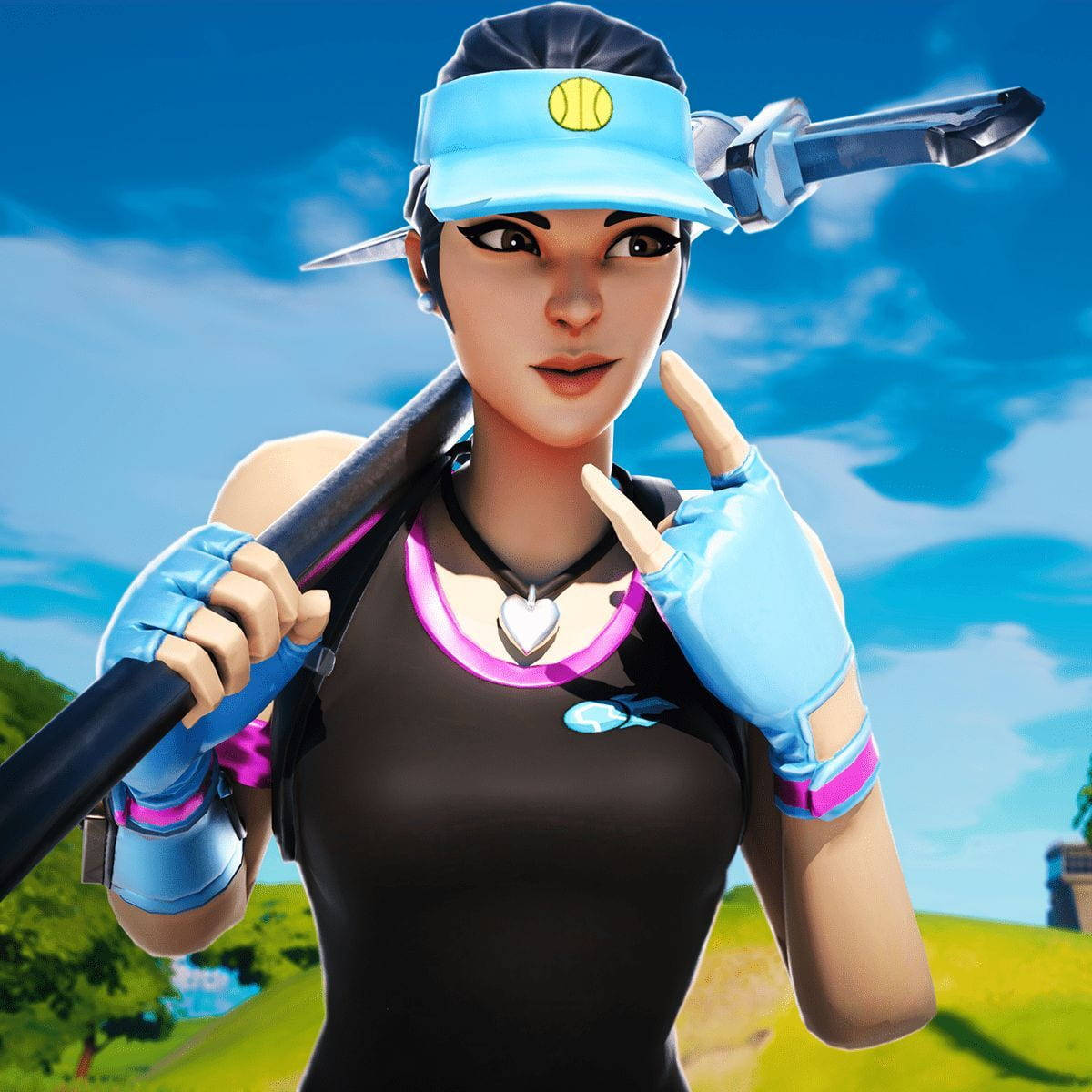 Fortnite PFP Valby Pige Outfit Tapet Wallpaper