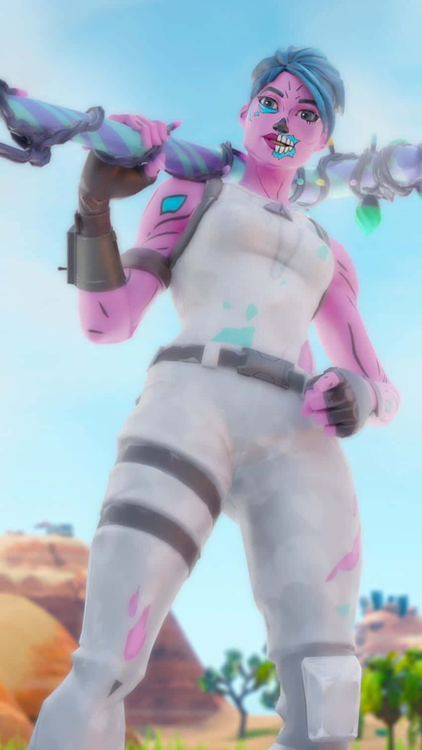Fortnite Pink Ghoul Trooper Character Pose Wallpaper