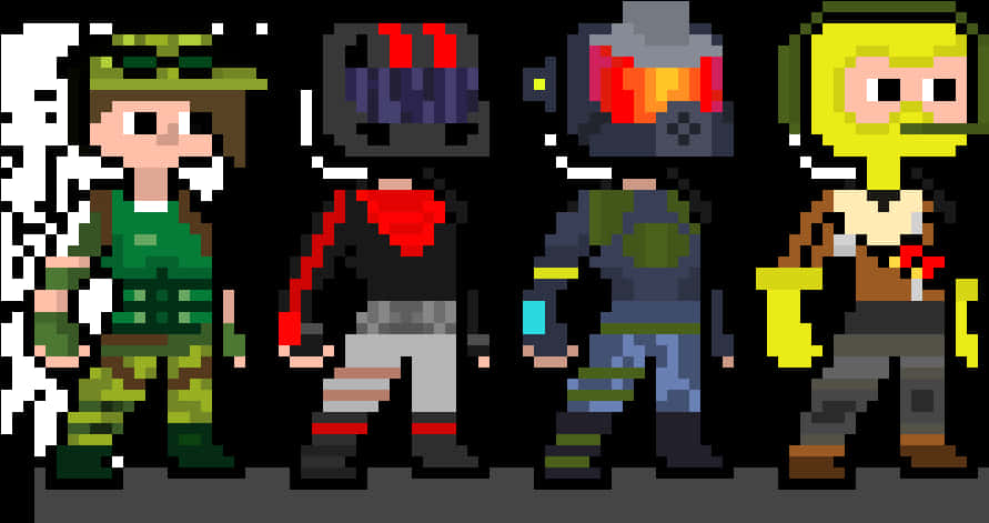 Fortnite Pixel Art Characters PNG