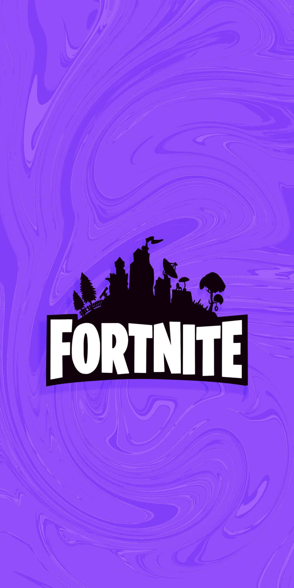 Fortnite Logo On A Purple Background Wallpaper