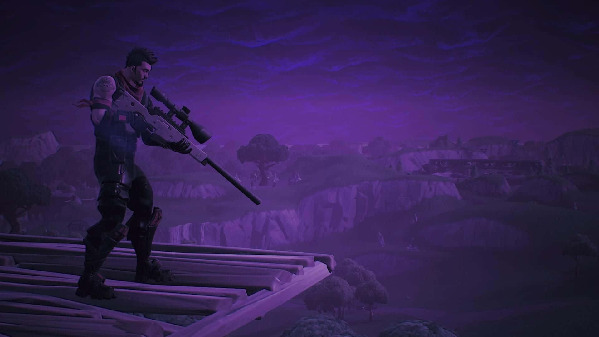 Feel the power of purple in Fortnite Wallpaper