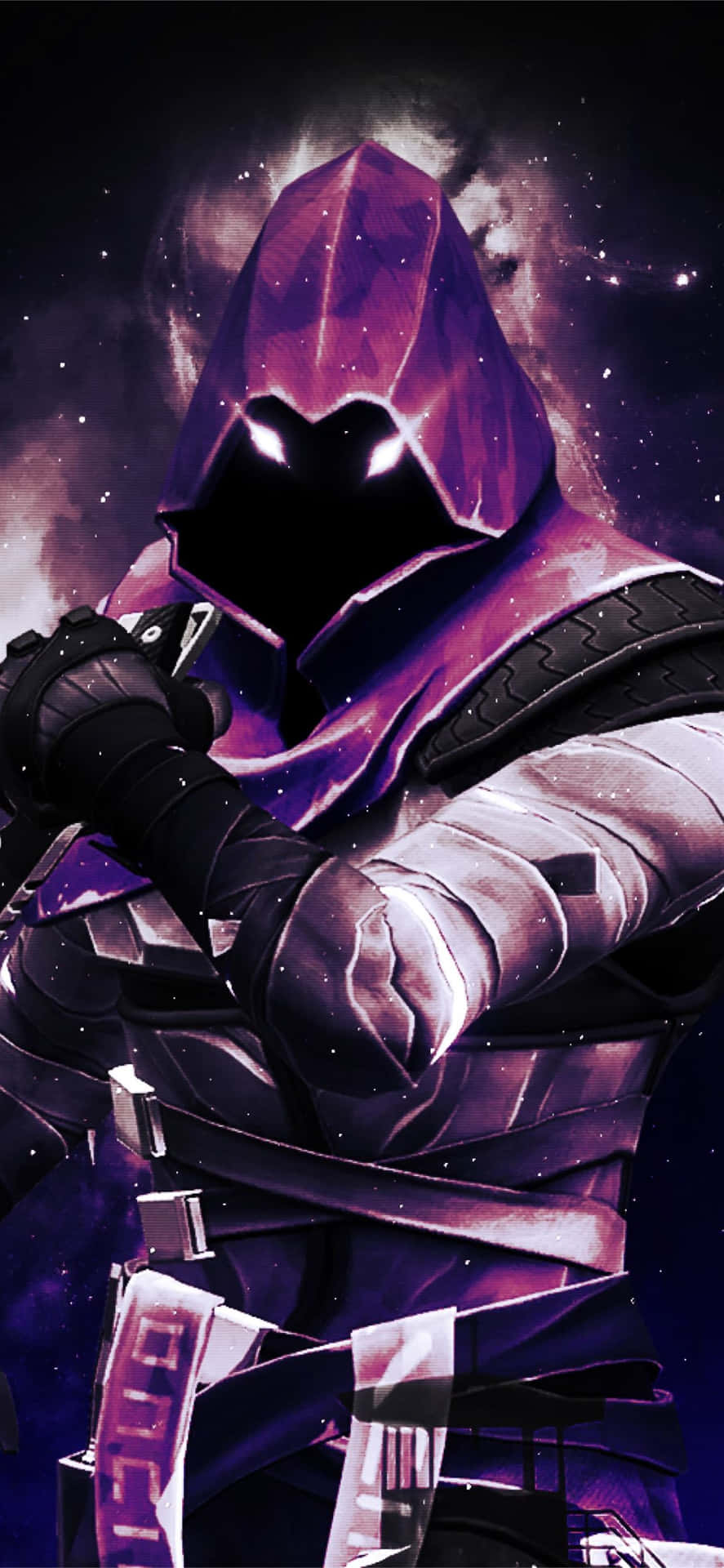 Enjoy the excitement, vibrancy and challenge of Fortnite with the Purple skin! Wallpaper