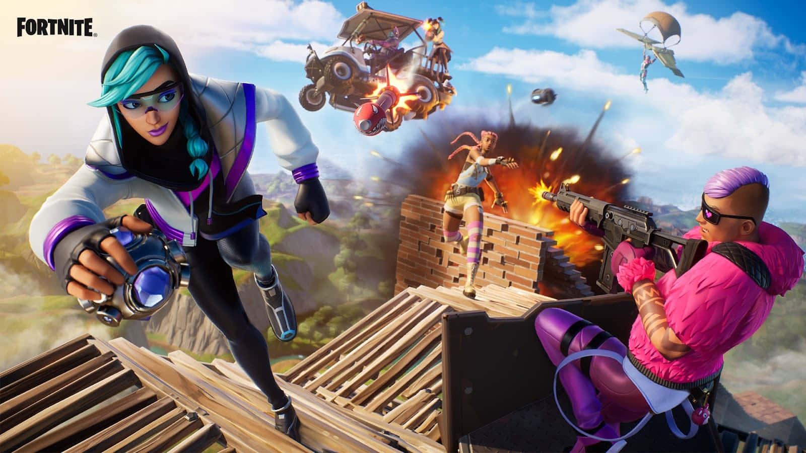 Get Ready For Epic Action In Fortnite Season 4 Chapter 2 Wallpaper