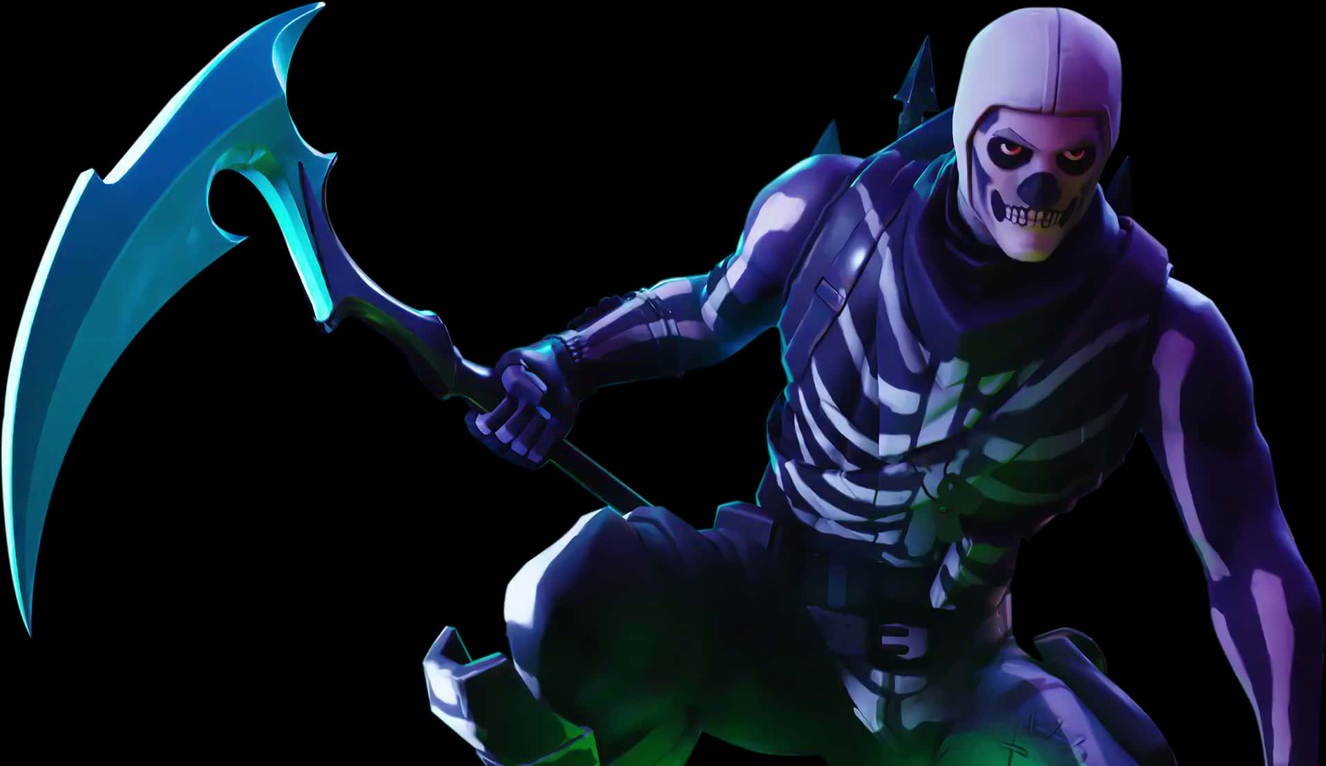 Fortnite Skull Trooper Outfitwith Scythe PNG
