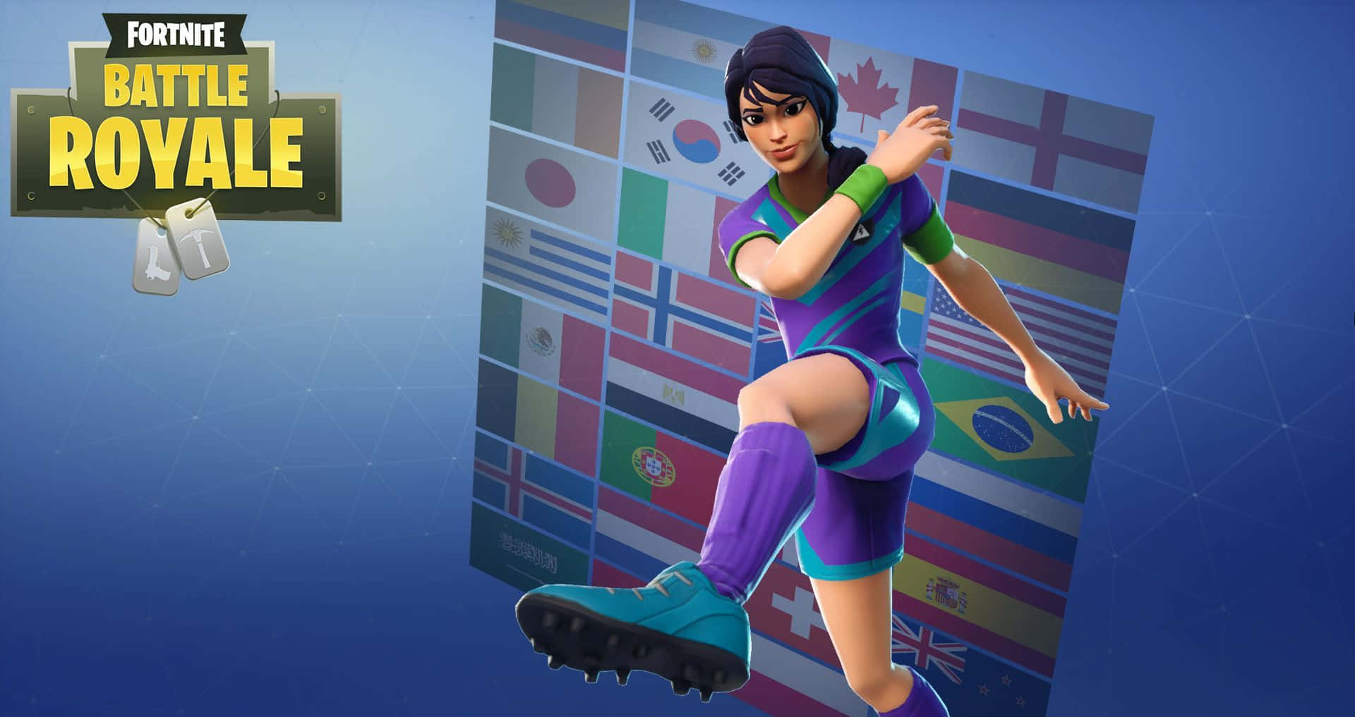 Take the field with style in the Fortnite Soccer Skin. Wallpaper
