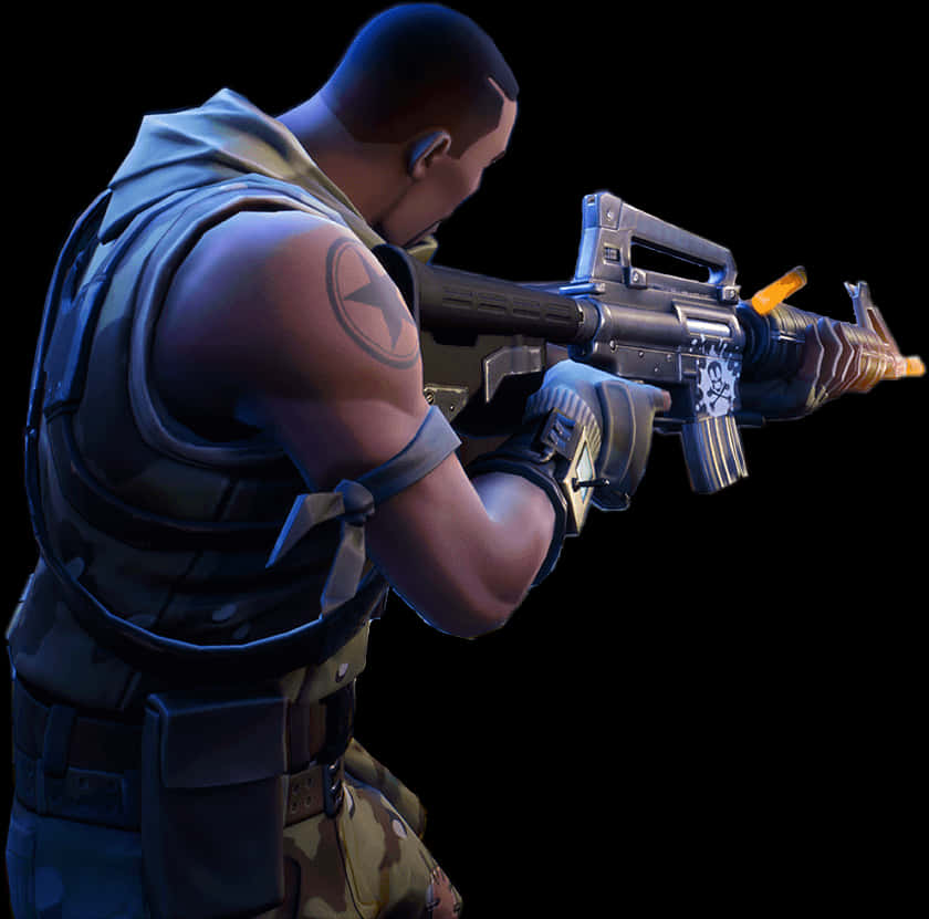 Fortnite Soldier With Assault Rifle PNG