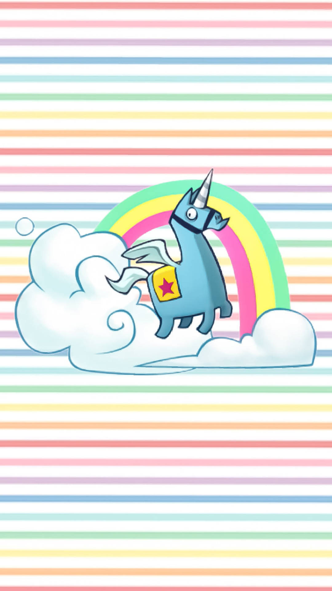 Fortnite Unicorn In Cute Pastel Colors Background