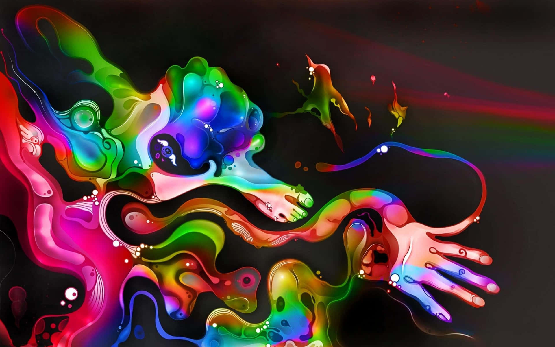 Fortuitous Colorful Art Design Wallpaper