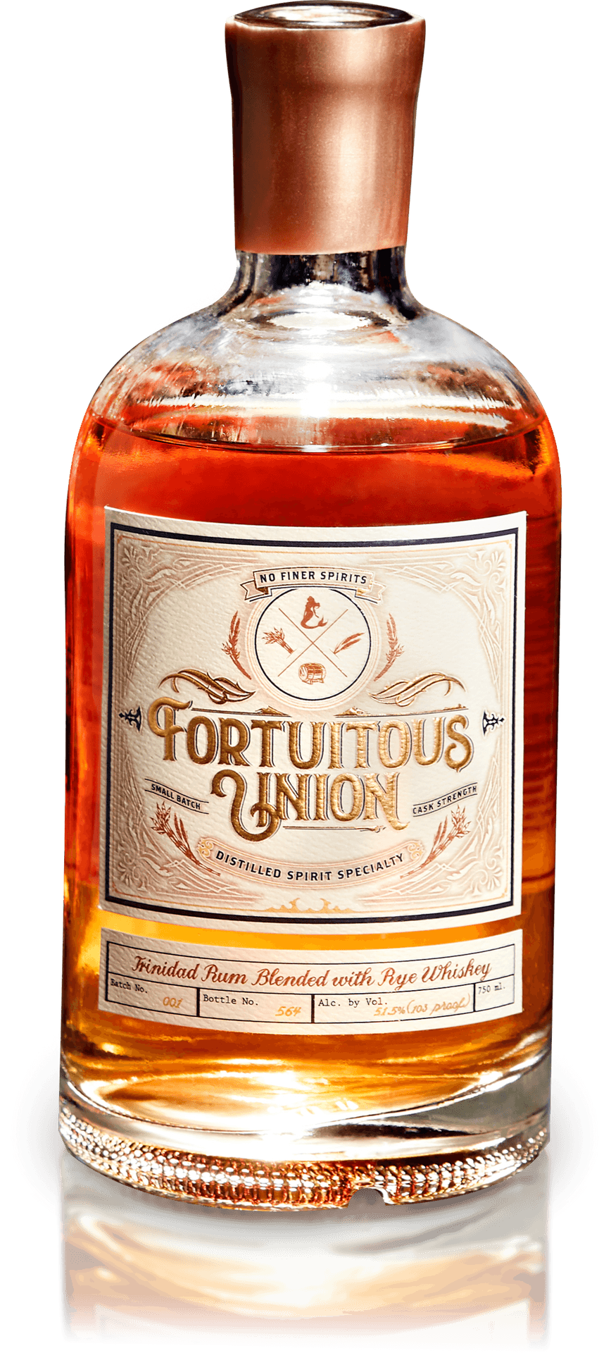 Fortuitous Union Rum Whiskey Blend Bottle PNG