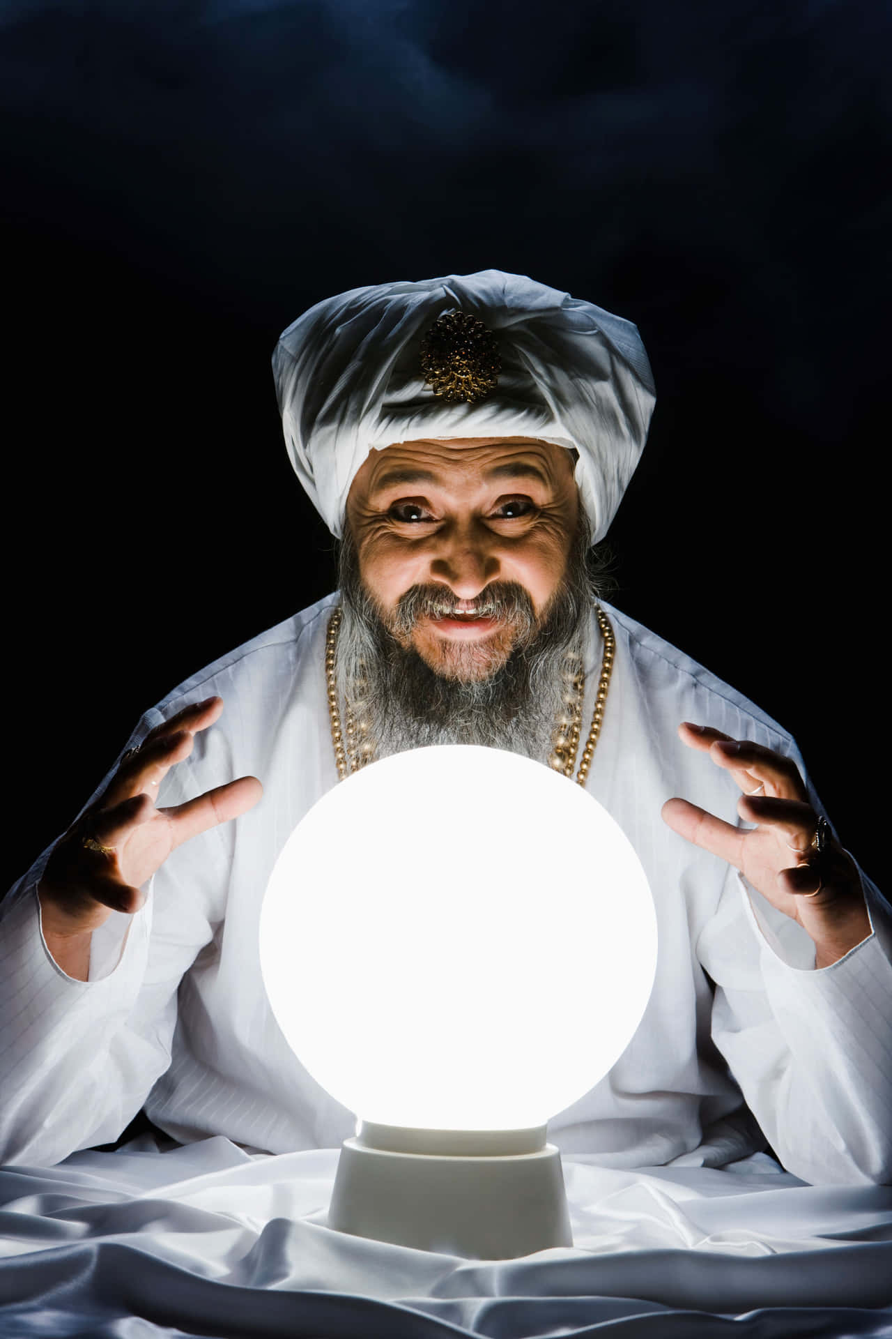 Mystical Fortune Teller with Crystal Ball Wallpaper