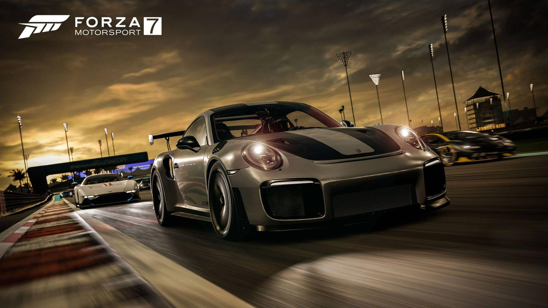 Design Tapet af Forza 7 Porsche Car-løb Wallpaper