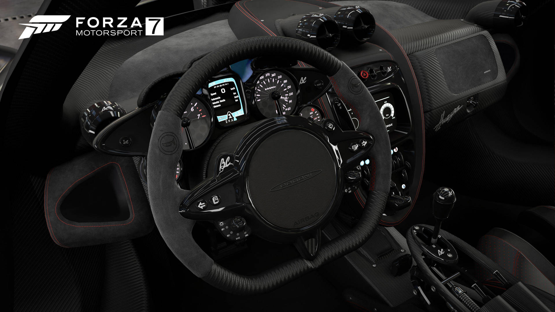 Forza 7 Pure Black Steering Wheel Wallpaper