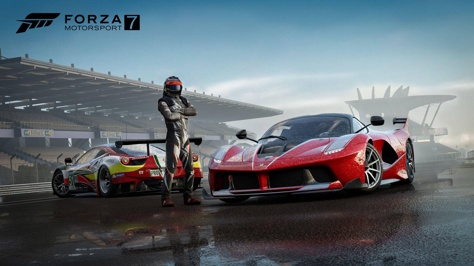 Forza 7 Rider With Ferrari Wallpaper