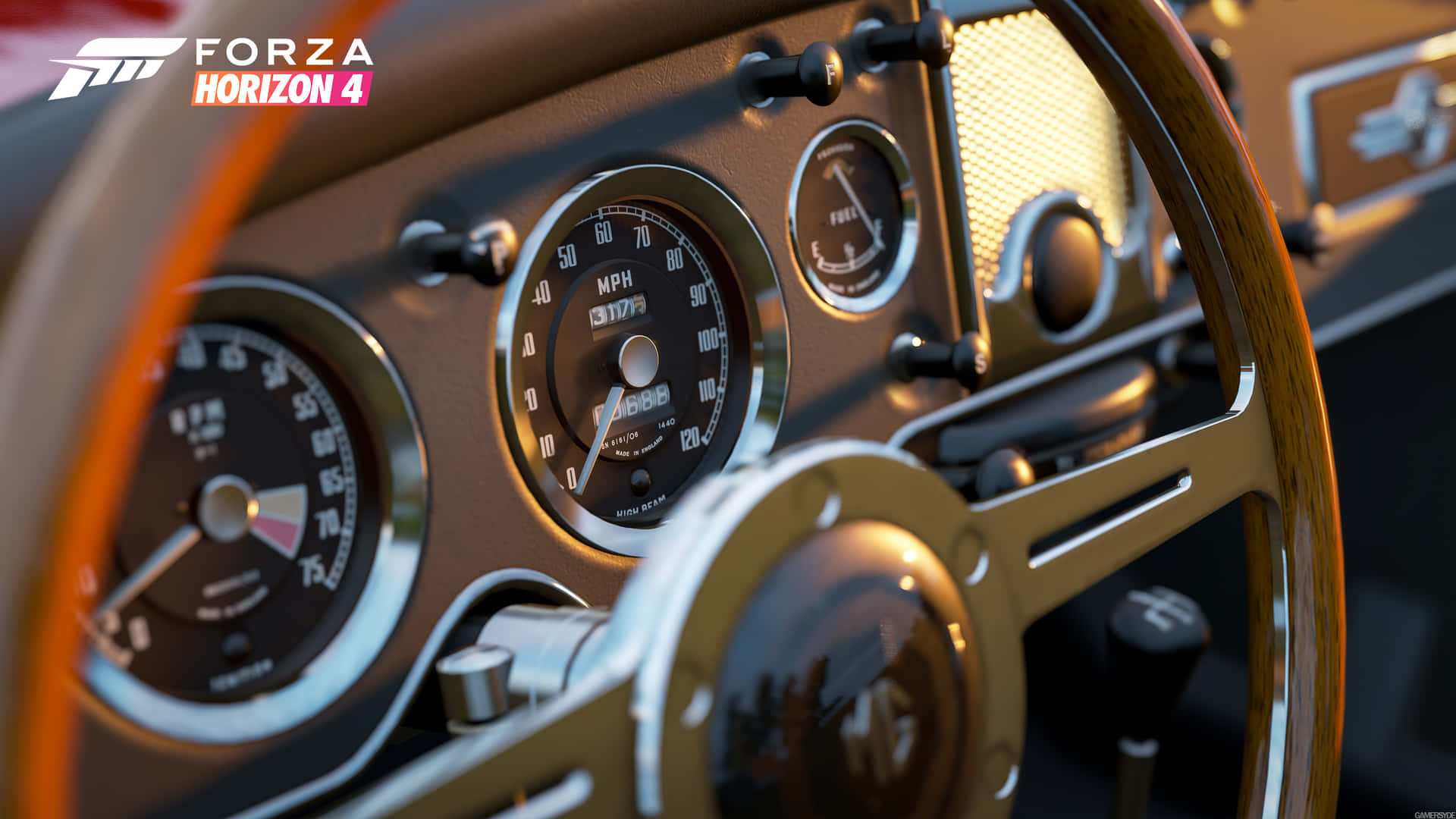 The Dashboard Of A Classic Car In The Game Wallpaper