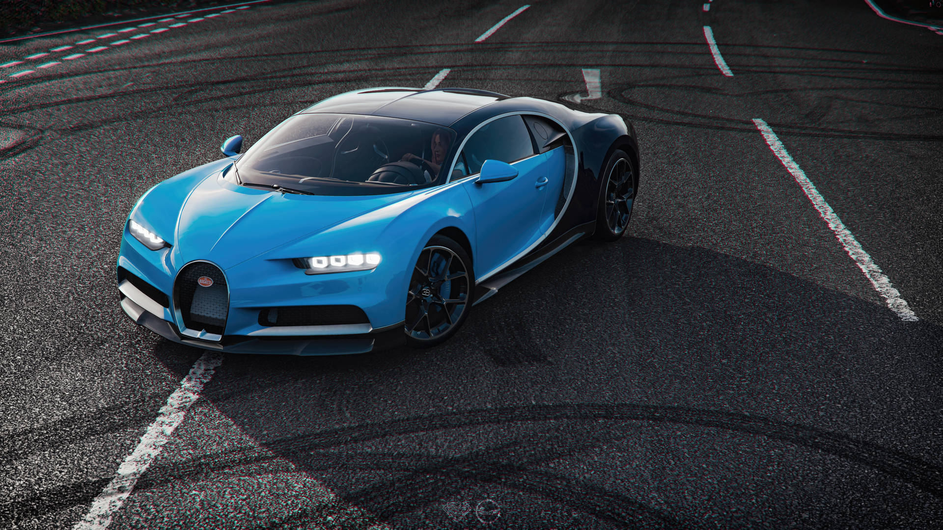Bugatti Chiron Blu 4k Di Forza Horizon Sfondo