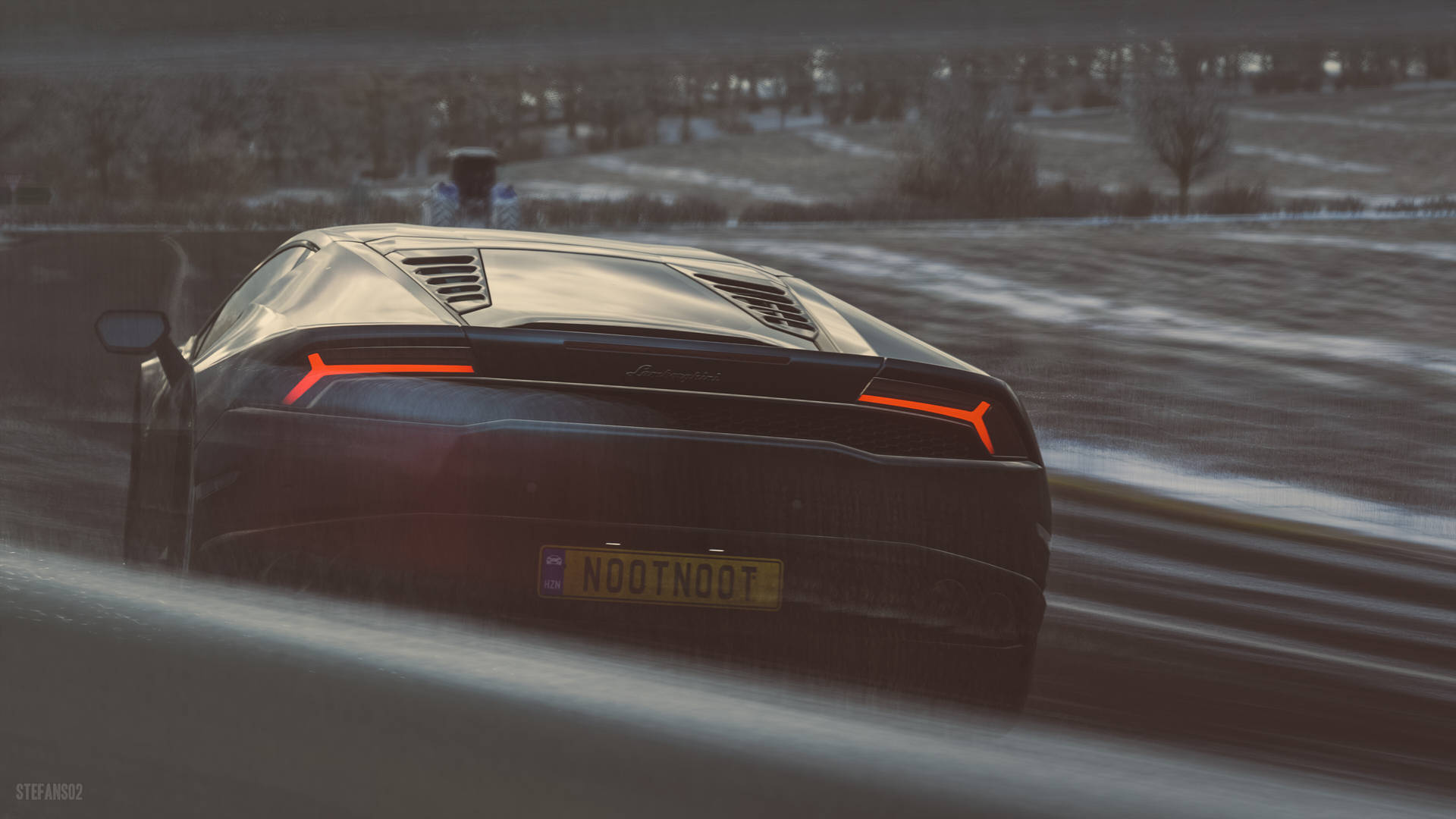 Caption: Unleashed Beauty in Forza Horizon 4 4K - Lamborghini Huracan Wallpaper