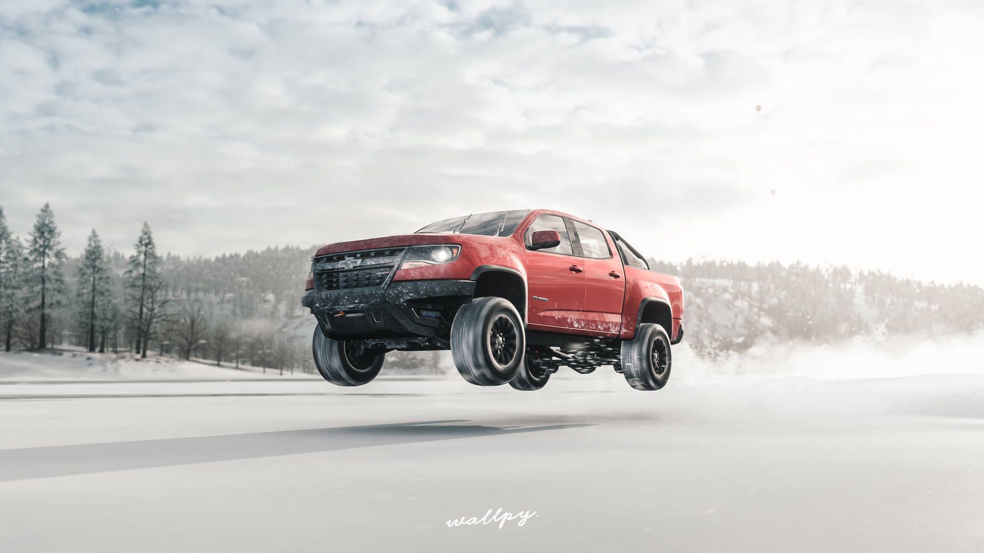 Camion Forza Horizon 4 4k Che Salta Sulla Neve Sfondo