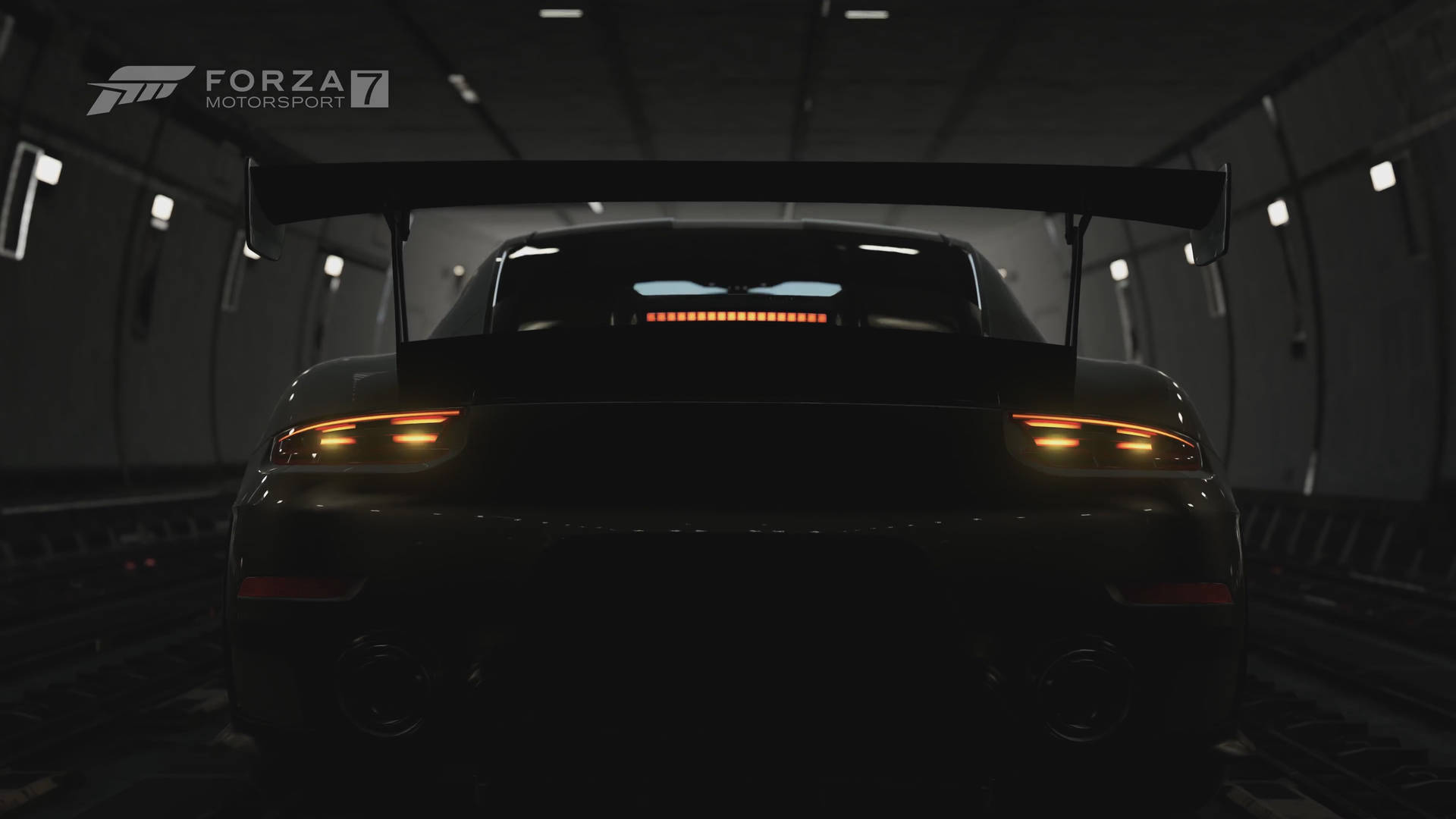 Forza Motorsport 7 Dark Porsche Rear Wallpaper