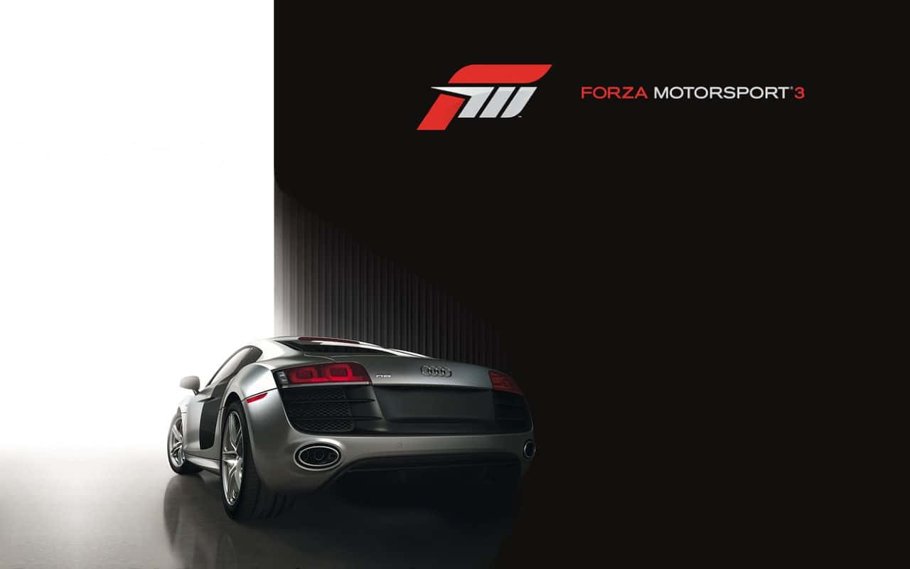 Tapet til Audi R8 Forza Motorsport 3 Videospil: Et enkelt men imponerende billede af Audi R8 fra Forza Motorsport 3 videospillet. Wallpaper