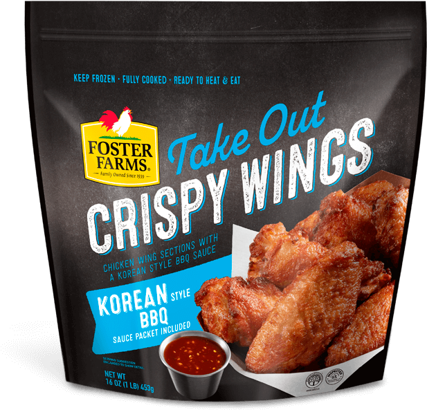 Foster Farms Korean B B Q Crispy Wings Packaging PNG