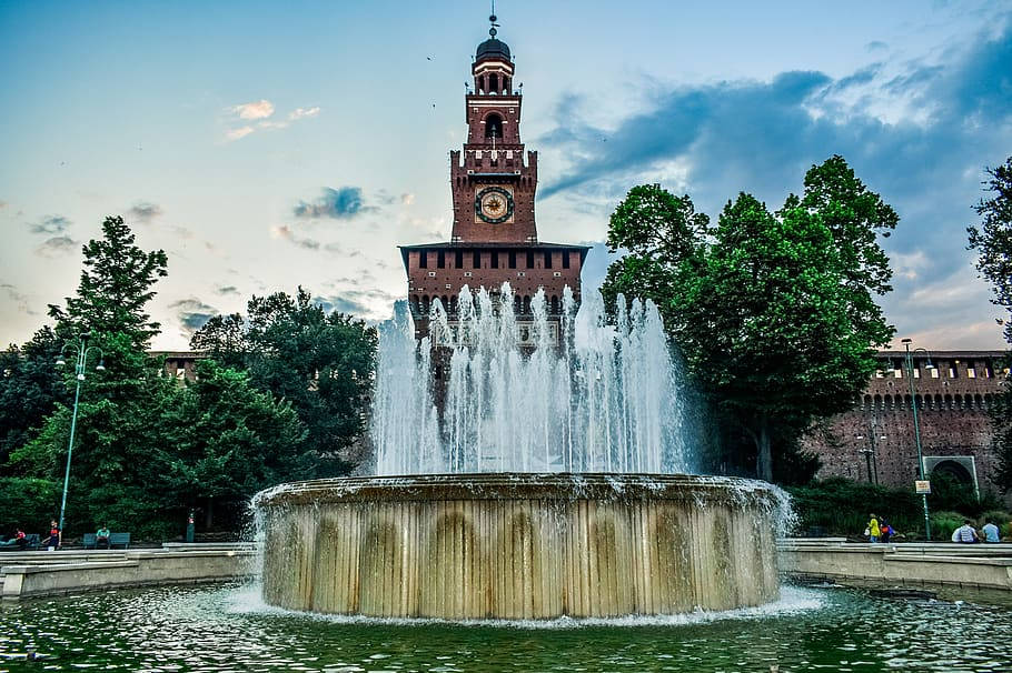 Fountain Near Giuseppe Garibaldi Milan Picture