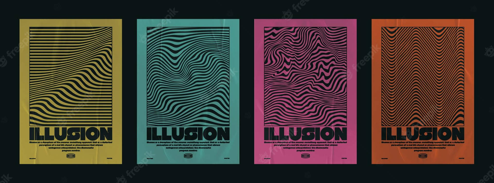 Four Ambiguous Optical Illusion Posters Wallpaper