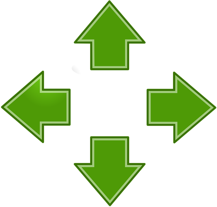 Four Arrow Directions Graphic PNG