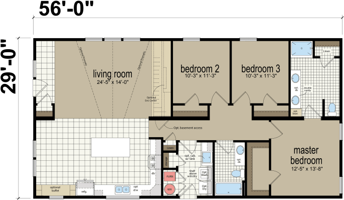 Four Bedroom Home Floor Plan PNG