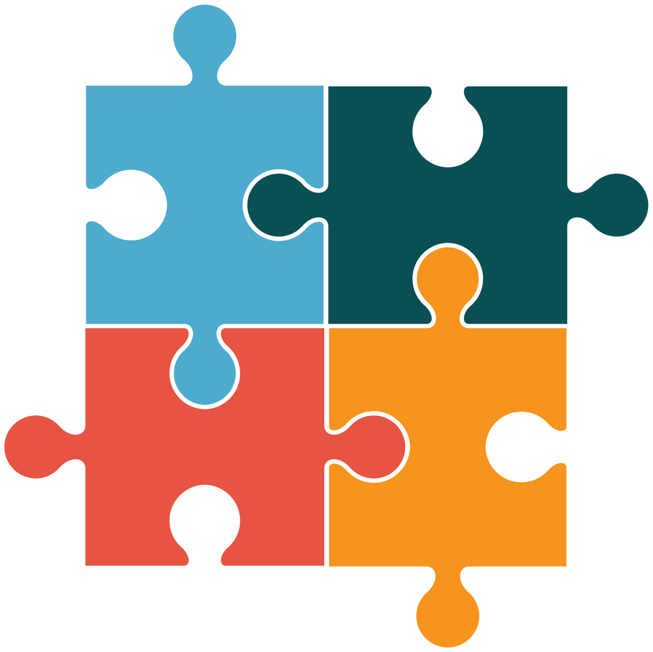 Four Color Jigsaw Puzzle PNG