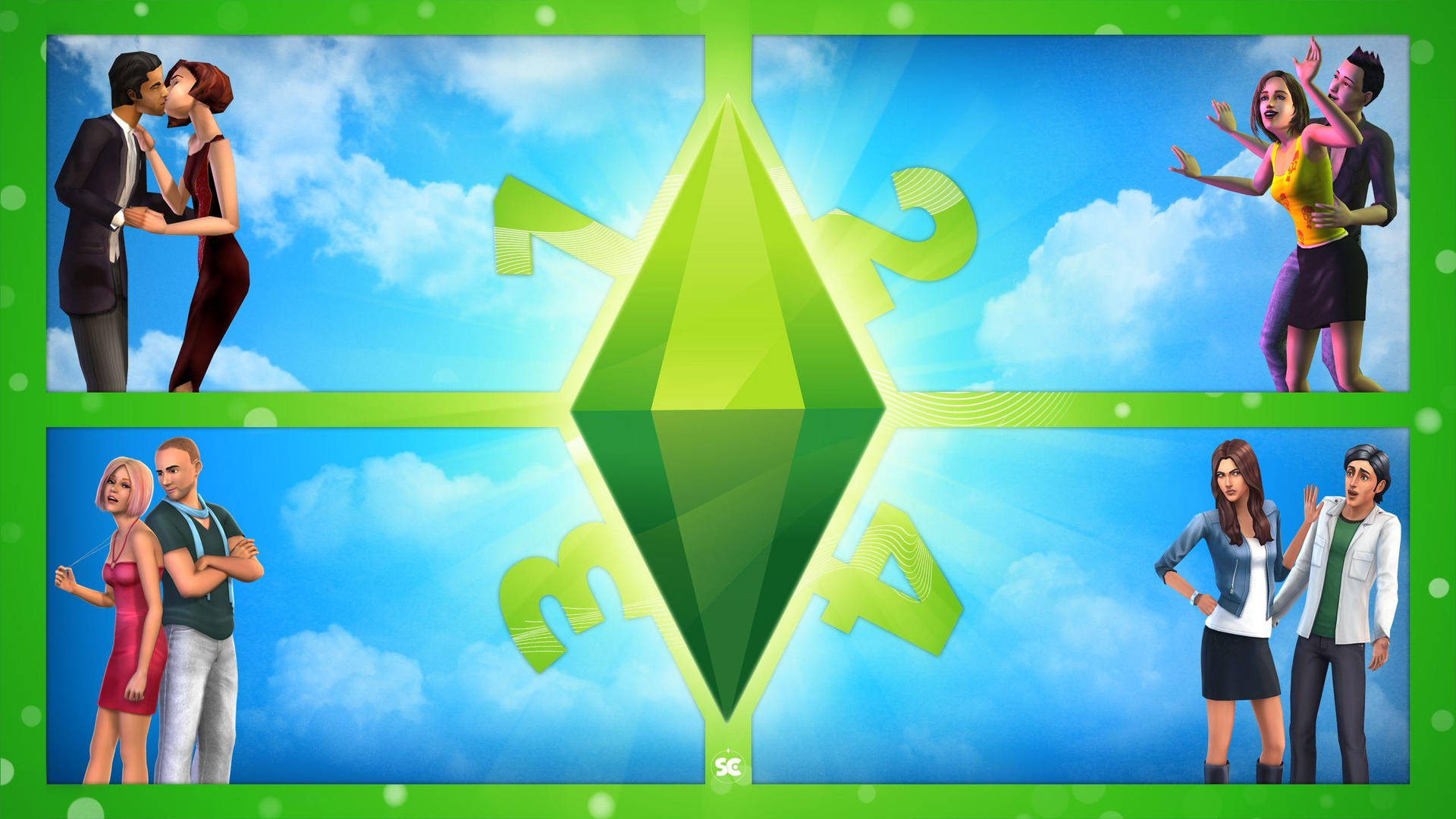 Cuatroparejas En Los Sims Fondo de pantalla