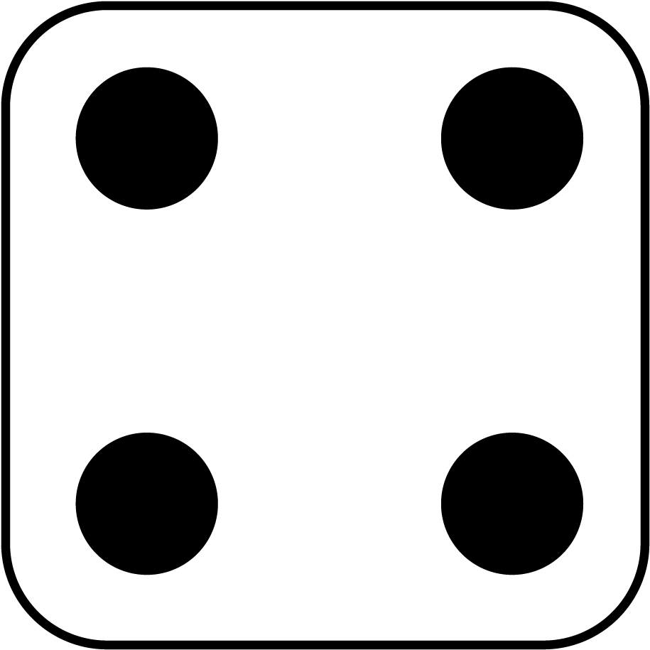 Four Dot Pattern Dice Face PNG