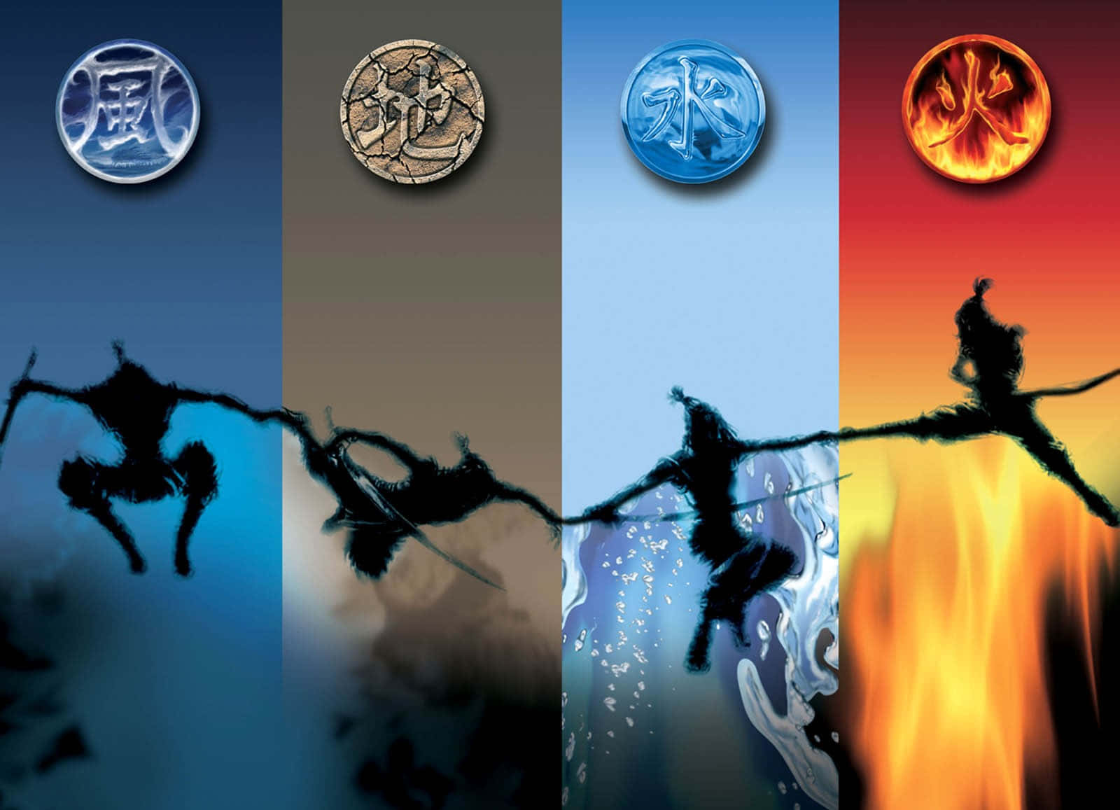 Four Elements Avatar Symbols Wallpaper